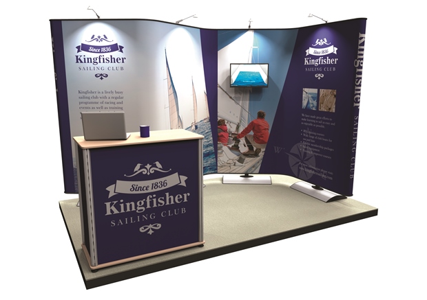 Stealth linkable banner exhibition stand