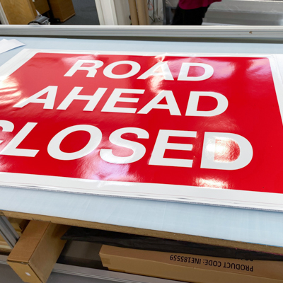 Road sign printing