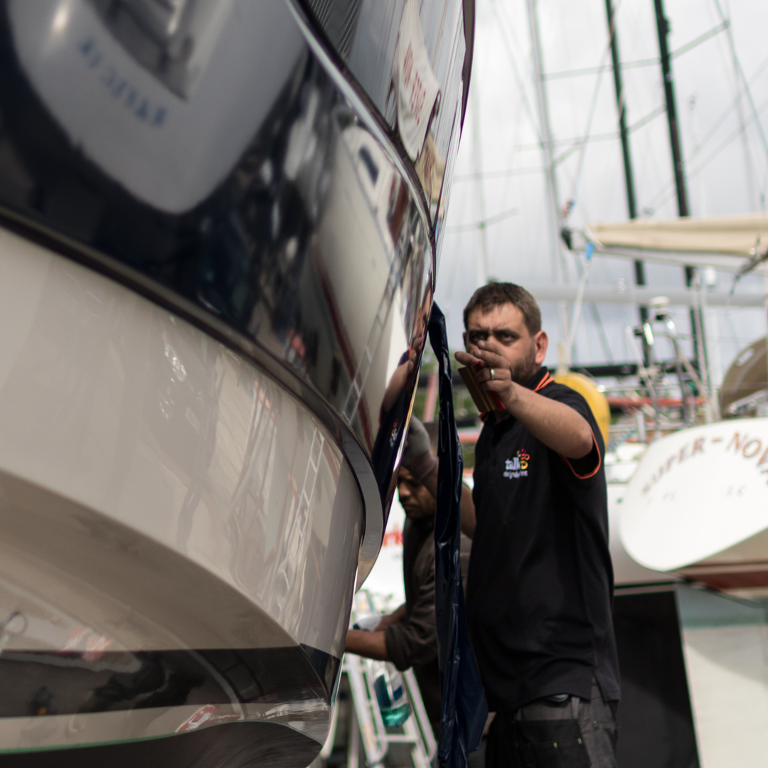 Boat wrapping installation service in Hampshire